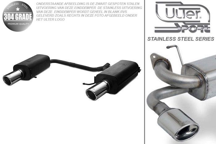Ulter Sport, Einddemper L+R, Geheel RVS, Enkel Rond 90mm, Mazda, MAZDA 6 facelifting, 1.8 88kW, 2.0 108kW, 2.0TD 89/105kW, 2.5 125kW, 2007-, SEDAN. HATCHBACK, Pasklaar, Past op originele middendemper/katalysator