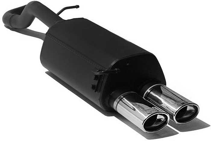 Ulter Sport, Einddemper, Staal, Dubbel Ovaal 95x65mm, VW, GOLF IV, 1.9 TDi 66/74/81/85/96/110kW, 1.4 55kW,  1.6 74/75/77kW, 1.8 20V 92kW,, 2.0 85kW, 10/97-06/04, Past op originele middendemper/katalysator