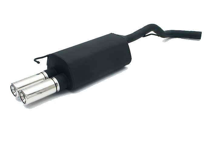 Ulter Sport, Einddemper, Staal, Dubbel Rond 80mm, Audi, AUDI A3, 1.6 74/75kW, 1.8 92kW, 1.8T 110/132kW, 09/96-05/03, Past op originele middendemper/katalysator