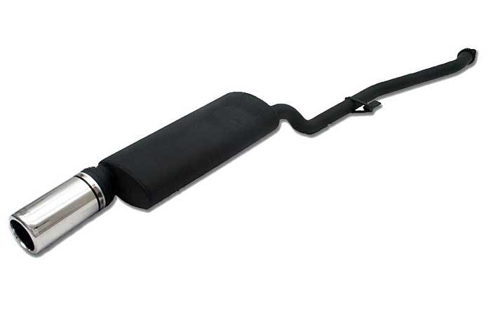 Ulter Sport, Einddemper, Staal, Enkel Rond 100mm, BMW, E30   4-CYL., 316i 73kW, 318i 75kW, 09/87-08/91, SEDAN +TOURING, Past op originele middendemper/katalysator