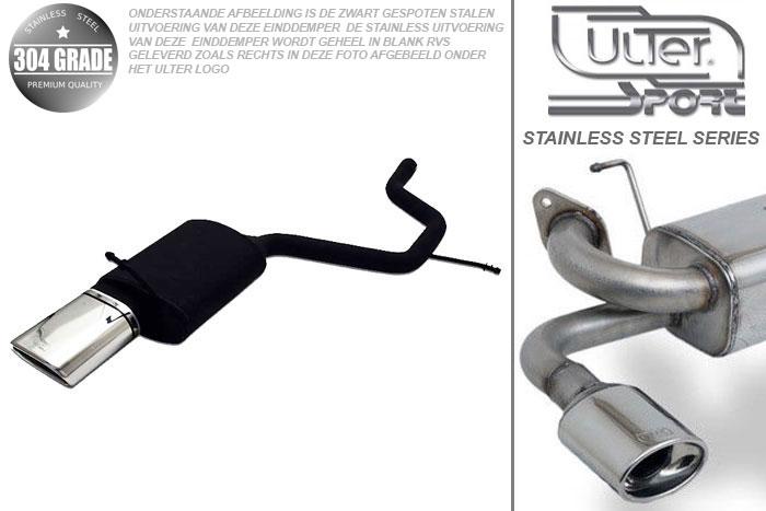 Ulter Sport, Einddemper, Geheel RVS, Enkel plat ovaal 145x75mm, Ford, MONDEO, 1.8i 16V 81/92kW, 2.0i 16V 107kW, 10/00-06  SEDAN. HATCHBACK, Pasklaar, Past op originele middendemper/katalysator