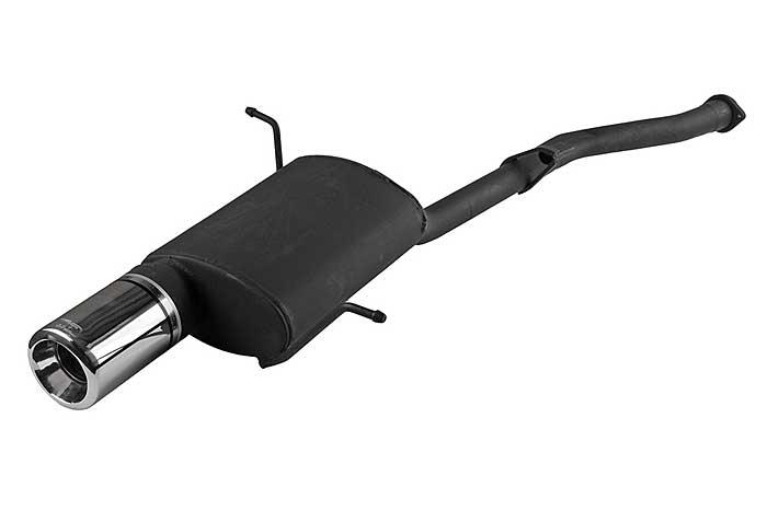 Ulter Sport, Einddemper, Staal, Enkel Rond 80mm, BMW, E36 COMPACT, 316i 75kW, 94 - 00, Past op originele middendemper/katalysator