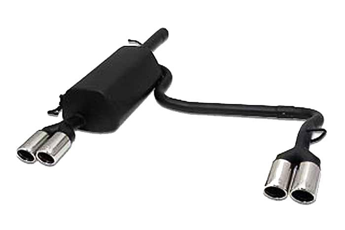 Ulter Sport, Einddemper L+R, Staal, Dubbel Rond 70mm, VW, PASSAT 3B/3BG, 1.6 74kW, 1.8 20V 92kW, 1.8T 110kW, 1.9 TDi 66/81/85kW, Sedan. Variant, 96- 05, Past op originele middendemper/katalysator