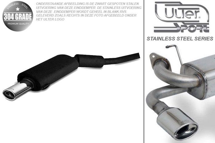 Ulter Sport, Einddemper, Geheel RVS, Enkel Ovaal 120x80mm, BMW, E34, 520 24V 110kW, 09/90-08/95, SEDAN, Pasklaar, Past op originele middendemper/katalysator