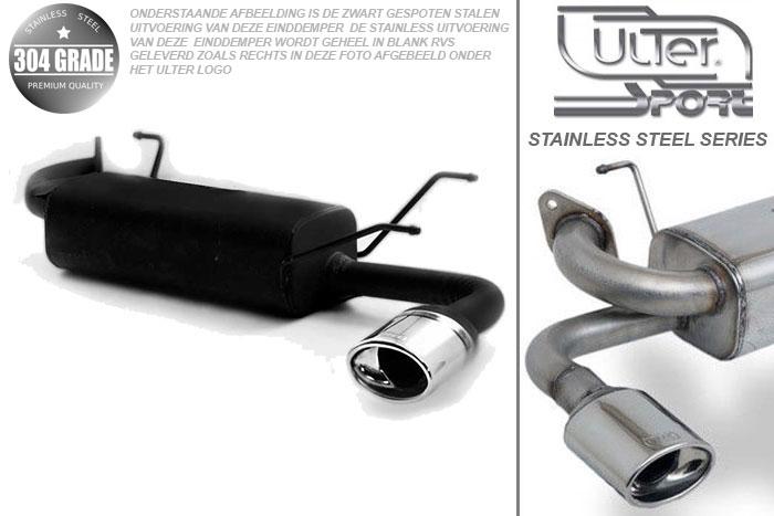 Ulter Sport, Einddemper, Geheel RVS, Enkel Ovaal 120x80mm, Mazda, MX5 typ NB, 1.6 81kW, 1.8 103kW, 98-, Pasklaar, Past op originele middendemper/katalysator