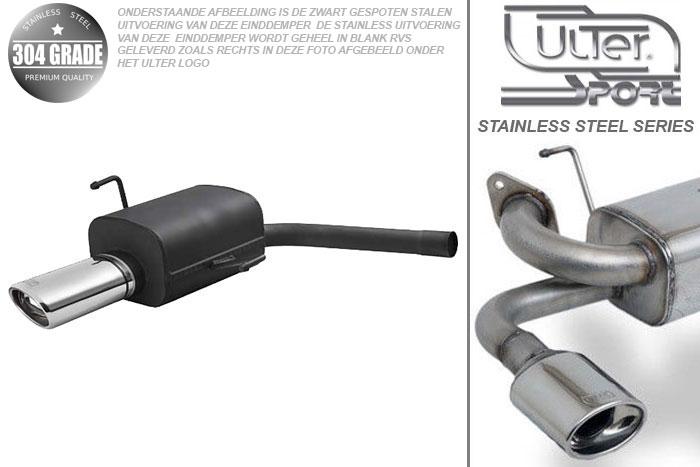 Ulter Sport, Einddemper, Geheel RVS, Enkel Ovaal 120x80mm, Opel, OPEL SIGNUM, 1.8 16V 90kW, 2.0 16V 129KW, 2.2 16V 114KW, 3.2 V6 155KW, 1.9 CDTi 88/110kW, 2.0 CDTi 74/85kW, 2.2 CDTi 92kW, 3.0 CDTI V6 114KW, Pasklaar, Past op originele middendemper/katalysator
