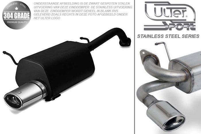 Ulter Sport, Einddemper, Geheel RVS, -Enkel Ovaal 120x80mm, Chevrolet, LACETTI, 1.4 16V, 04-, HATCHBACK, Pasklaar, Past op originele middendemper/katalysator