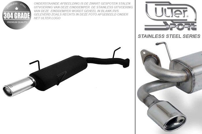 Ulter Sport, Einddemper, Geheel RVS, Enkel Ovaal 95x65mm, Opel, VECTRA-B, 1.6 16V 74kW, 1.8 16V 85kW, 2.0 16V 100kW, 09/95-09/99, Hatchback.   Sedan, Pasklaar, Past op originele middendemper/katalysator