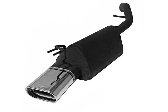 Ulter Sport, Einddemper, Staal, Enkel plat ovaal 145x75mm, Fiat, STILO, 1.2 59kW, 1.6 76kW, 1.8 98kW, 1.9JTD 59/85/103kW, 01-  HATCHBACK  3D and 5D, Past op originele middendemper/katalysator