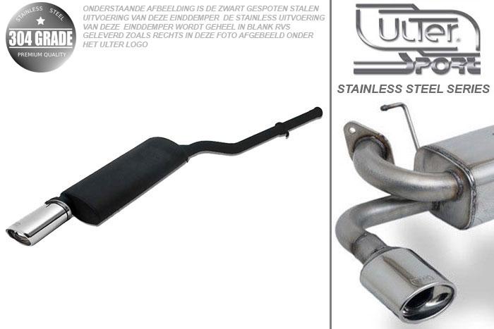 Ulter Sport, Einddemper, Geheel RVS, Enkel Ovaal 120x80mm, BMW, E36  6-CYL., 320i 110kW, 323i 125kW (1995-), 90 - 98, SEDAN.TOURING.CABRIO.COUPE, Pasklaar, Past op originele middendemper/katalysator