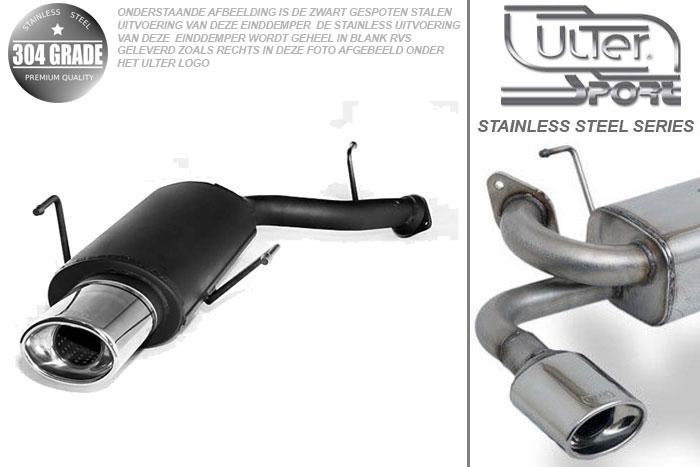 Ulter Sport, Einddemper, Geheel RVS, Enkel Ovaal 120x80mm, Opel, VECTRA-B, 1.6 16V 74kW, 1.8 16V 85kW, 2.0 16V 100kW, 09/95-09/99, COMBI, Pasklaar, Past op originele middendemper/katalysator