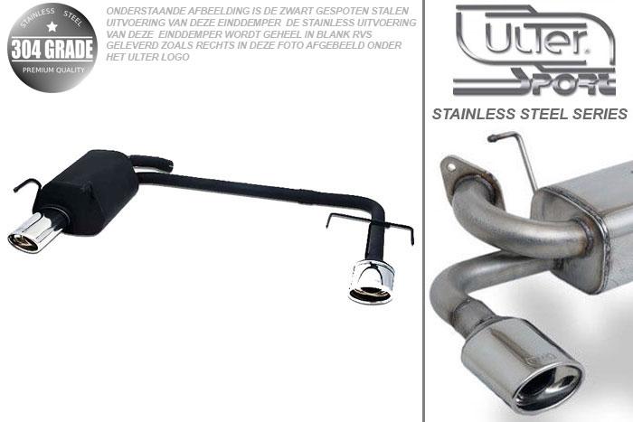 Ulter Sport, Einddemper L+R, Geheel RVS, Enkel Ovaal 120x80mm, Opel, VECTRA-C, 1.6 16V 74kW, 1.8 16V 90kW, 2.2 16V 108kW, 2.0 DTI 74kW, 2.2 DTI 86/92kW, 09/02- 05 HATCHBACK, Pasklaar, Past op originele middendemper/katalysator