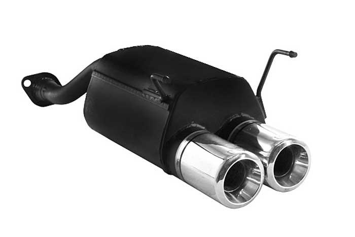 Ulter Sport, Einddemper, Staal, Dubbel Rond 100mm, Honda, CIVIC VII, 1.4 16V 66kW, 1.6 16V 81kW, 2002-2006, HATCHBACK, Past op originele middendemper/katalysator