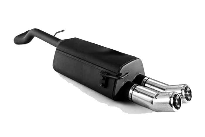 Ulter Sport, Einddemper, Staal, Dubbel Rond 80mm DTM, VW, GOLF IV, 1.9 TDi 66/74/81/85/96/110kW, 1.4 55kW,  1.6 74/75/77kW, 1.8 20V 92kW,, 2.0 85kW, 10/97-06/04, Past op originele middendemper/katalysator