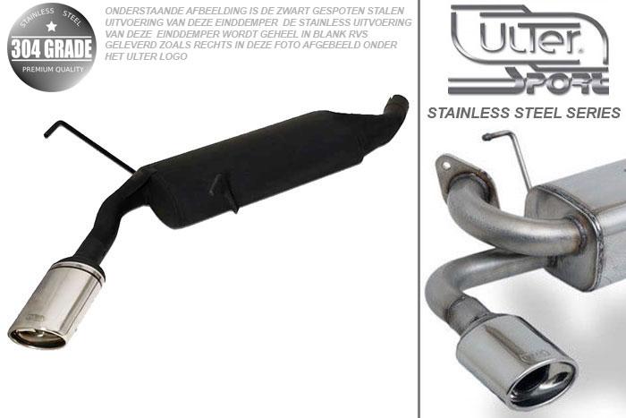 Ulter Sport, Einddemper, Geheel RVS, Enkel Ovaal 120x80mm, Opel, VECTRA-C, 1.8 16V 90/103kW, 2.0T 16V 129kW, 1.9CDTi 74/88/110 kW, 2.0 DTI 74/92 kW, 2003-   COMBI, Pasklaar, Past op originele middendemper/katalysator