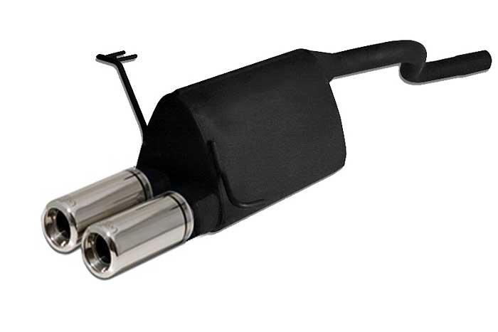 Ulter Sport, Einddemper, Staal, Dubbel Rond 80mm, Fiat, PUNTO II, 1.2 44kW, 1.2 16V 59kW, 07/99 - 06, Past op originele middendemper/katalysator