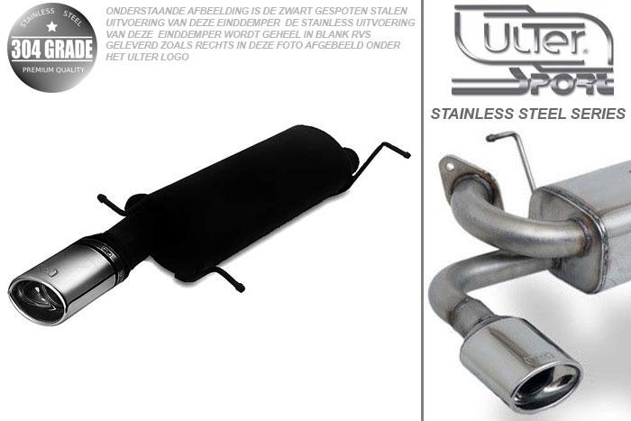 Ulter Sport, Einddemper, Geheel RVS, Enkel Ovaal 95x65mm, Citroen, XSARA, 1.4i 55kW, 1.6i 65kW, 1.8i 66/74kW, 07/97-02/99   HATCHBACK, Pasklaar, Past op originele middendemper/katalysator