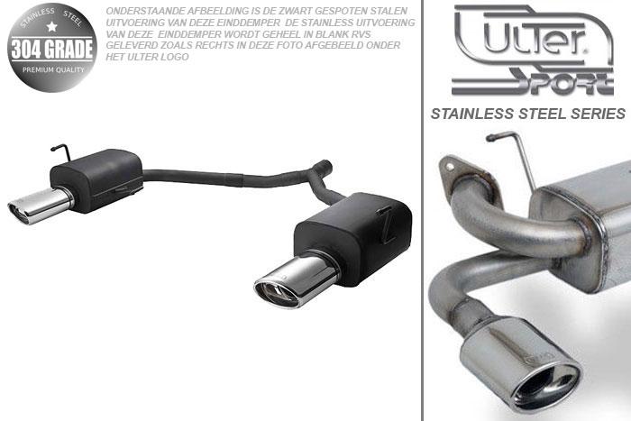 Ulter Sport, Einddemper L+R, Geheel RVS, Enkel Ovaal 120x80mm, Opel, OPEL SIGNUM, 1.8 16V 90kW, 2.0 16V 129KW, 2.2 16V 114KW, 3.2 V6 155KW, 1.9 CDTi 88/110kW, 2.0 CDTi 74/85kW, 2.2 CDTi 92kW, 3.0 CDTI V6 114KW, Pasklaar, Past op originele middendemper/katalysator