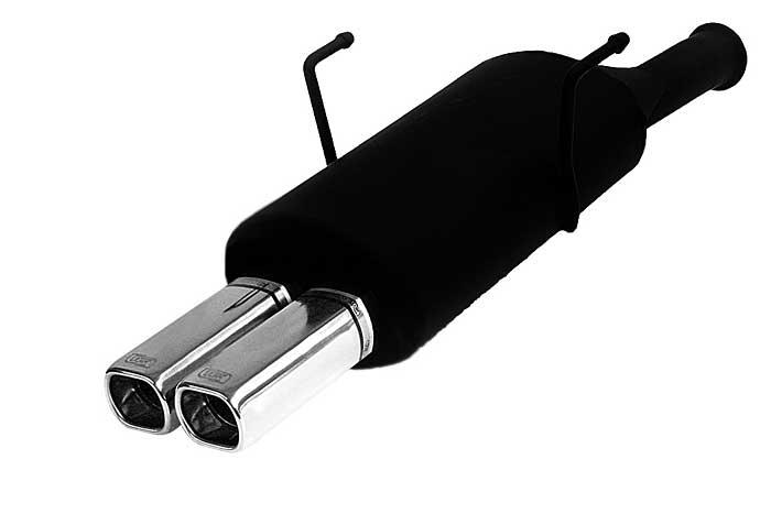 Ulter Sport, Einddemper, Staal, Dubbel Rechthoek 80x65mm, Citroen, SAXO, 1.0 37kW, 1.1 44kW, 1.4 55kW, 1.5D 40kW, 96-02/00, Past op originele middendemper/katalysator