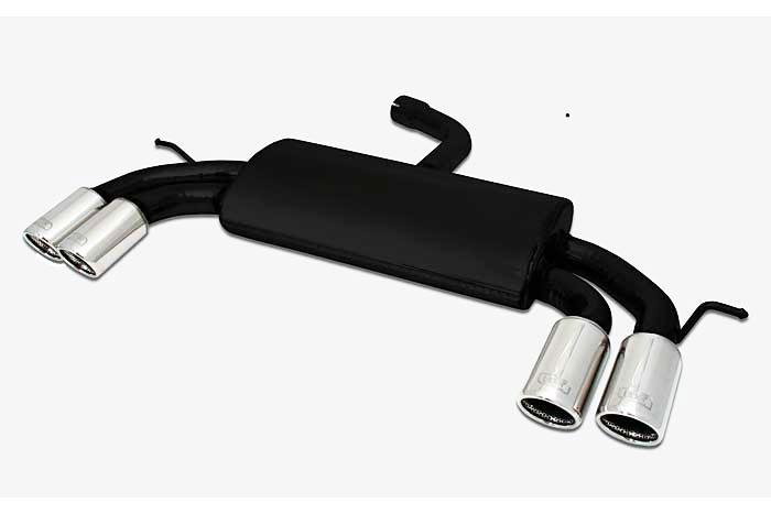 Ulter Sport, Einddemper L+R, Staal, Dubbel Rond 70mm*, Audi, AUDI A3, 1.4 TFSI 90 KW, 1.6 75/85kW, 2.0 FSI 110kW, 2.0 TFSI 110/147 KW, 2.0TDi 100/103/125kW, 1.6TDi 66/77kW, 1.9TDi 77kW, 2004-, Past op originele middendemper/katalysator