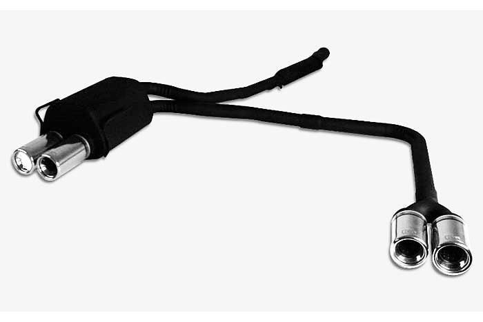 Ulter Sport, Einddemper L+R, Staal, Dubbel Rond 80mm, BMW, E36, 318is 103kW, 90-97, SEDAN.TOURING.CABRIO.COUPE, Past op originele middendemper/katalysator