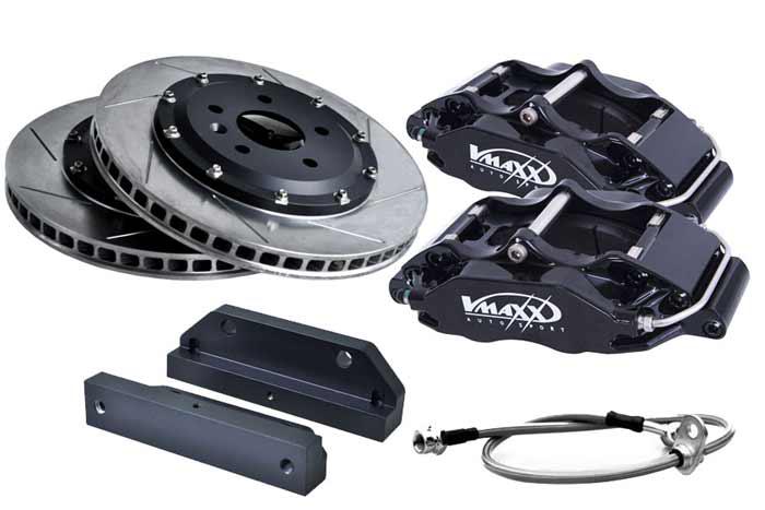 20 KI330 01X-Black, V-Maxx Big brake kit 330mm, Kia CEE'D Alle vanaf 66 kw tot 105 kw / All models from 66 kw max 105 kw Bouwj. 12/06 - 12/12 ED, Black painted aluminium 4-pots caliper, Wheelsize: 17 inch or more, Incl. 2 metaalomvlochten remleidingen