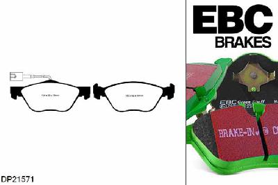 DP21571, Alfa Romeo Spider, 2.0 2003-2006, EBC Greenstuff remblokken set vooras, Voor modellen met ATE remklauwen aan de vooras, Voor modellen met een remschijf diameter 285mm