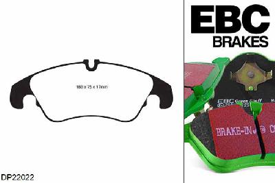 DP22022, Audi A6 allroad quattro, 3.0 TDI 245 PK 2012-, EBC Greenstuff remblokken set vooras, Voor modellen met TRW remklauwen aan de vooras, Voor modellen met een remschijf diameter 347mm