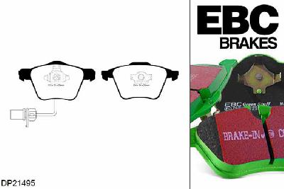 DP21495, Audi A6 quattro (C6/4F), 3.0 TDI 233 PK 2004-2011, EBC Greenstuff remblokken set vooras, Voor modellen met ATE remklauwen aan de vooras, Voor modellen met een remschijf diameter 347mm