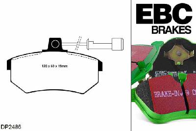 DP2486, Audi Coupe quattro, 2.6 1992-1996, EBC Greenstuff remblokken set vooras, Voor modellen met Girling/TRW remklauwen aan de vooras, Voor modellen met een remschijf diameter 280mm