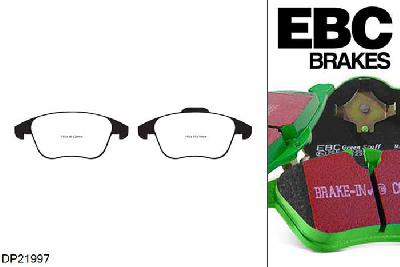 DP21997, Audi Q3, 2.0 TDI 140 PK 2015-, EBC Greenstuff remblokken set vooras, Voor modellen met ATE remklauwen aan de vooras, Voor modellen met een remschijf diameter 312mm