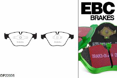 DP22006, BMW 3 Series (E93) Cabrio, 335 i (3.0 Twin Turbo) 2010-2013, EBC Greenstuff remblokken set vooras, Voor modellen met ATE remklauwen aan de vooras, Voor modellen met een remschijf diameter 348mm