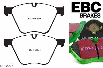 DP22007, BMW 7 Series (F01), 730 (3.0 Twin TD) 2008-2010, EBC Greenstuff remblokken set vooras, Voor modellen met ATE remklauwen aan de vooras, Voor modellen met een remschijf diameter 348mm