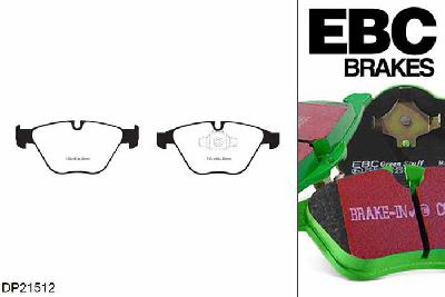 DP21512, BMW X1, 2.0 Twin TD (25d) 215 PK 2012-2015, EBC Greenstuff remblokken set vooras, Voor modellen met ATE remklauwen aan de vooras, Voor modellen met een remschijf diameter 312mm