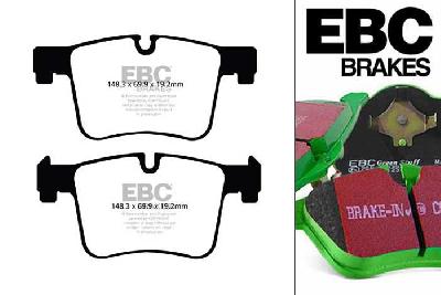DP62105, BMW X3, 3.0 Twin TD (35d) (F25) 2011-, EBC Greenstuff remblokken set vooras, Voor modellen met ATE remklauwen aan de vooras, Voor modellen met een remschijf diameter 328mm