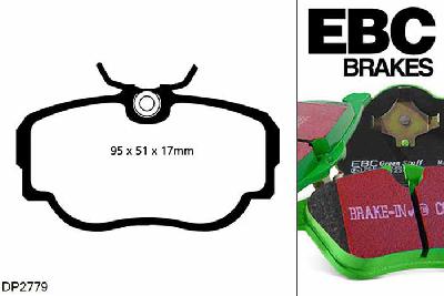 DP2779, BMW Z1, 2.5 168 PK 1990-1992, EBC Greenstuff remblokken set vooras, Voor modellen met Girling/TRW remklauwen aan de vooras, Voor modellen met een remschijf diameter 260mm