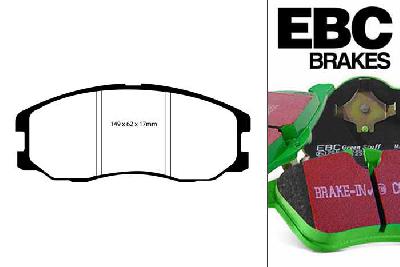 DP61975, Chevrolet Captiva, 2.4 2007-, EBC Greenstuff remblokken set vooras, Voor modellen met een remschijf diameter 296mm