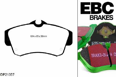 DP21357, Chrysler PT Cruiser, 2.4 Turbo 2003-2008, EBC Greenstuff remblokken set vooras, Voor modellen met een remschijf diameter 280mm