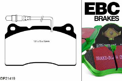 DP21419, Citroen C8, 3.0 2003-2010, EBC Greenstuff remblokken set vooras, Voor modellen met Brembo remklauwen aan de vooras, Voor modellen met een remschijf diameter 310mm