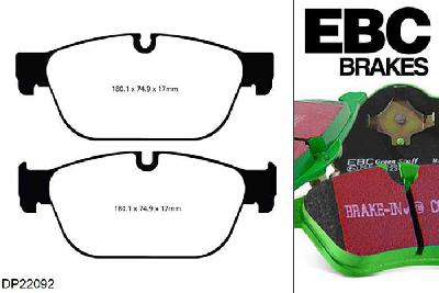 DP22092, Citroen DS4, 1.6 Turbo 200 PK 2011-2015, EBC Greenstuff remblokken set vooras, Voor modellen met ATE remklauwen aan de vooras, Voor modellen met een remschijf diameter 340mm