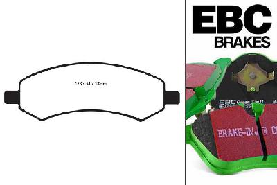 DP61738, Dodge Durango, 4.7 2007-2010, EBC Greenstuff remblokken set vooras, Voor modellen met een remschijf diameter 336mm