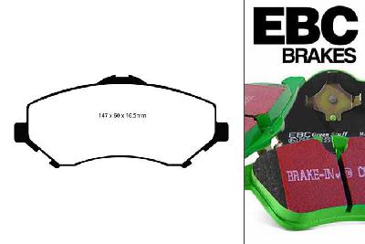 DP61798, Dodge Journey, 2.0 TD 2008-2011, EBC Greenstuff remblokken set vooras, Voor modellen met een remschijf diameter 302mm