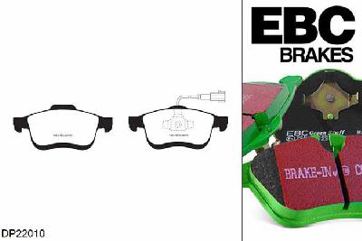 DP22010, Fiat Doblo, 1.4 2010-, EBC Greenstuff remblokken set vooras, Voor modellen met ATE remklauwen aan de vooras, Voor modellen met een remschijf diameter 305mm