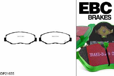 DP21655, Honda CR-V, 2.0 2002-2005, EBC Greenstuff remblokken set vooras, Voor modellen met een remschijf diameter 282mm