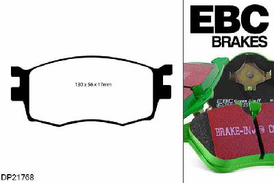 DP21768, Hyundai i-20 (PB), 1.1 TD 2012-2015, EBC Greenstuff remblokken set vooras, Voor modellen met een remschijf diameter 256mm