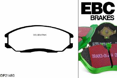 DP21480, Hyundai Trajet, 2.0 2000-2008, EBC Greenstuff remblokken set vooras, Voor modellen met een remschijf diameter 276mm