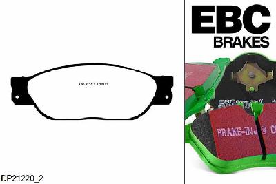 DP21220/2, Jaguar S-Type, 2.5 (Sport Suspension) 200 PK 2002-2006, EBC Greenstuff remblokken set vooras, Voor modellen met Girling/TRW remklauwen aan de vooras, Voor modellen met een remschijf diameter 320mm