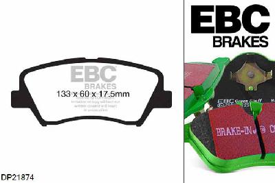 DP21874, Kia Pro-Cee'd, 1.6 TD 2012-, EBC Greenstuff remblokken set vooras, Voor modellen met een remschijf diameter 280mm