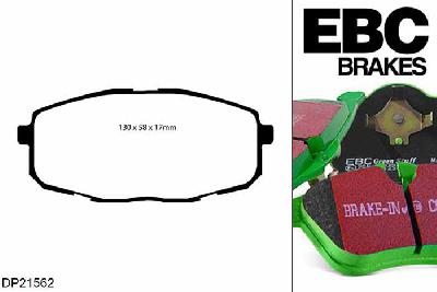 DP21562, Kia Pro-Cee'd, 2.0 TD 2008-2010, EBC Greenstuff remblokken set vooras, Voor modellen met een remschijf diameter 280mm