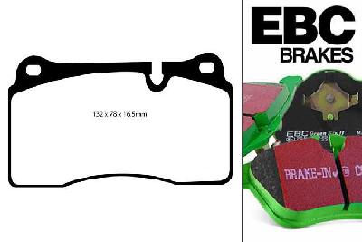 DP61922, Landrover Range Rover Sport (L320), 3.6 TD 2007-2009, EBC Greenstuff remblokken set vooras, Voor modellen met Brembo remklauwen aan de vooras, Voor modellen met een remschijf diameter 360mm